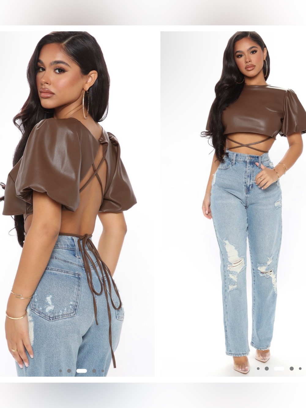 Cropped Faux Leather Top!